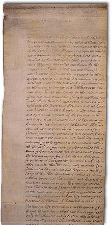 The English Bill of Rights (1689) overcame the idea of divine right that had prevailed until then and replaced it with the principle of parliamentary sovereignty. This paved the way for the political implementation of human rights.