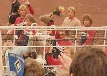 Lap of honour with the European Champion Clubs' Cup