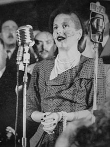 Eva Perón revendică votul femeilor în 1947.