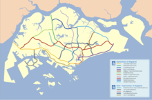 Tutte le superstrade, più le semiautostrade di Singapore.
