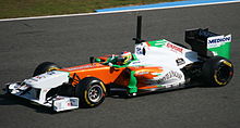Di Resta během předsezónních testů v Jerezu v únoru 2011.  