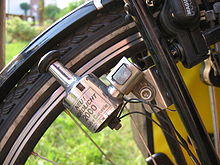 A bicycle dynamo converts mechanical energy into electrical energy.
