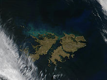 The Falkland Islands claimed by Argentina from space