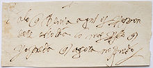 Typical short message to a secretary in the King's distinctive late manuscript, to be dated to ca. 1580/1585 based on the manuscript's stage of development. The message, probably addressed to Mateo Vázquez, reads A lo que benía aqui os responderé otro día tan presto como yo pueda (,) que agora no puedo