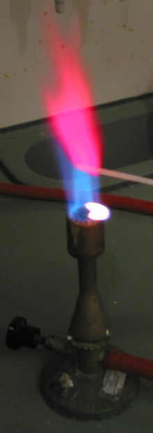 Flammtest für Lithium