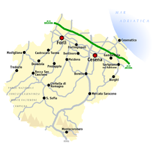Mapa de la provincia de Forlì-Cesena  