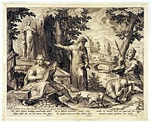 History of Syphilus, engraving by Jan Sadeler from the 16th century