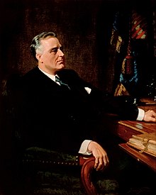 Prezydent Franklin Delano Roosevelt, malowany przez Franka O. Salisbury'ego, 1947 r.