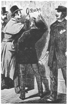 Ilustración original de Holmes con lupa