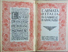 Gabriele d'Annunzio, L'armata d'Italia, Carabba, 1916  