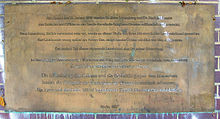 Commemorative plaque on the Landwehr Canal