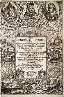 The Generall Historie of Virginia, New-England, and the Summer Isles (Obecné dějiny Virginie, Nové Anglie a Letních ostrovů), autor: kapitán John Smith