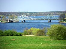 Glienicke Bridge, connecting Wannsee (right) with Potsdam (left)