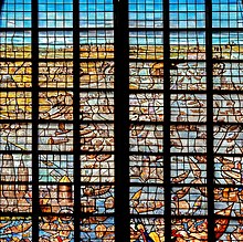 The Liberation of Leiden (1574), stained glass from the Sint Janskerk in Gouda (1603)