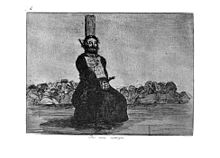 Un sacerdote español es garroteado por las fuerzas de Napoleón por llevar una navaja. Este es un cuadro de Francisco de Goya.