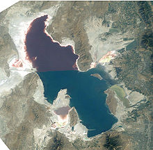 Gran Lago Salado, foto de satélite (2003) tras cinco años de sequía