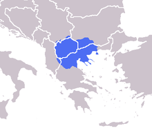 Lage der Region Mazedonien.