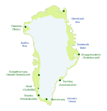 Zemljevid Grenlandije