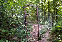 The border fence at Platschberg, originally created during the 2015 refugee crisis, was blocked again during the pandemic (photo taken June 12, 2020)
