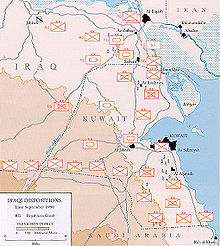 Iraqi troops stationed in Kuwait, September 1990