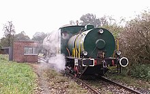 Hanomag steam storage locomotive with freight wagon in Heinsberg-Oberbruch