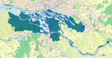 Area flooded in Hamburg during the storm surge of 1962