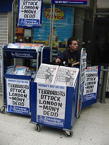 Overskrifter uden for Waterloo station  