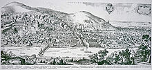 Copper engraving of Heidelberg by Matthäus Merian from 1620