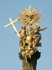 Skulpturengruppe von der Dreifaltigkeitssäule in Olomouc, Tschechische Republik, 18.