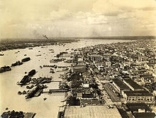 Calcutta, reprezentată aici în 1945, a fost un port important în timpul celui de-al Doilea Război Mondial.