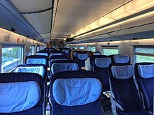 Second class open-plan area in the ICE T