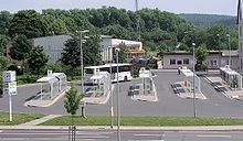 Bus station in Ilmenau. Example of a parallel form