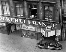 The devastating high water and flooding of the city centre on 10 July 1954.