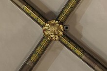 keystone leaf mask (restored) northern side aisle, around 1240