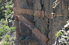 Digues dans le canyon noir du parc national de Gunnison, Colorado, États-Unis