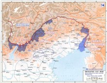 The Italian front 1915 to 1917, Italian conquests in blue