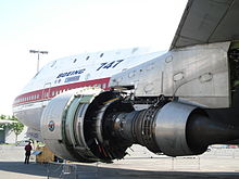Pratt &amp; Whitney JT9D-turbofanmotoren blev fremstillet til 747-flyet.  