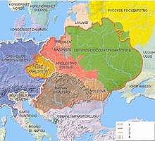 Jagiellonian power area around 1500