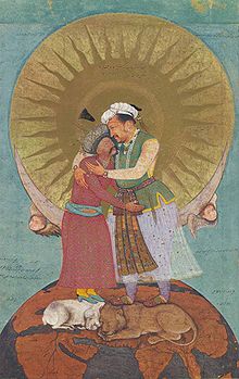 Jahangir (r.) and Shah Abbas I of Persia (painting by Abu al-Hasan, c. 1620)
