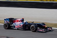 Jaime Alguersuari alla guida della Scuderia Toro Rosso al Gran Premio d'Italia.