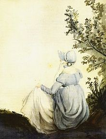 Kuva Jane Austenista. Tämän on piirtänyt hänen sisarensa Cassandra (noin 1804).  