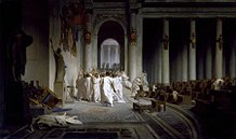 Ζωγραφική του Jean-Léon Gérôme με τη δολοφονία του Καίσαρα