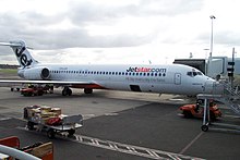 Ein Jetstar Airways 717-200 auf dem Flughafen Sydney, Australien, im Jahr 2005