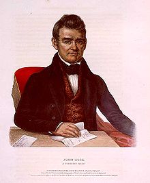 John Ross, Cherokee chief from 1828 to 1866; color lithograph, ca. 1843.