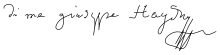 Italian signature of Joseph Haydn: di me giuseppe Haydn ("from me Joseph Haydn")