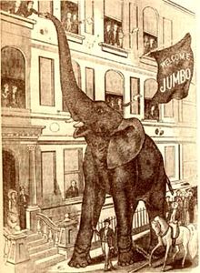 Jumbo hilser på New York-borgerne i et imaginært billede  