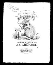 "Jumbo; Elefantkongen!" (Noter, 1883)  