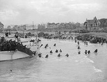 Canadian troops land at Nan White Beach section near Bernières-sur-Mer