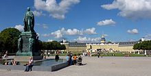 The statue of Grand Duke Karl Friedrich of Baden in front of Karlsruhe Palace