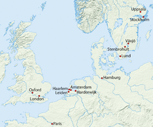 Places of activity of Linné